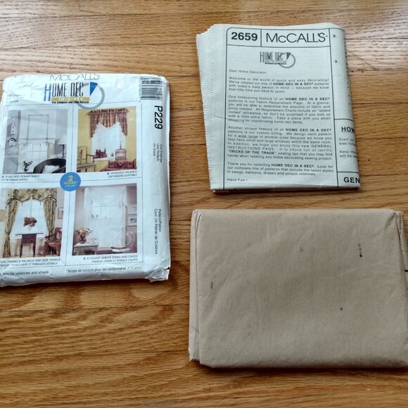 Curtain Sewing Pattern Swag Valance Cafe Roman Shade McCall's P229 UNCUT - Picture 9 of 9